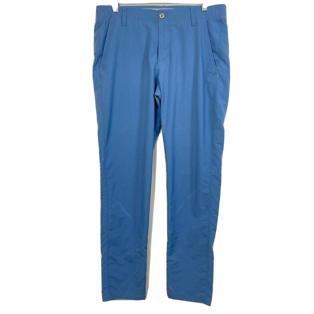 Under Armour Pants Mens Sz 34 Periwinkle Blue Knit Slim Fit Stretch Golf